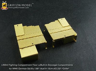 Griffon-Model 1/35 SdKfz 138/1 Ausf H 15cm sIG33/1 Grille Compartment Floor w/Built in Stowage Detail Set for DML