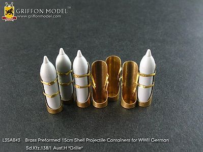 Griffon-Model 1/35 SdKfz 138/1 Ausf H Grille Brass Preformed 15cm Shell Projectile Containers for DML