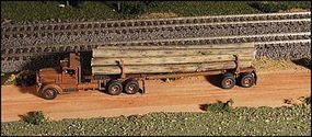 GHQ 1941 344 Peterbilt Tractor w/Logging Trailer (Metal Kit) N Scale Model Vehicle #56008