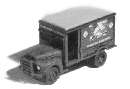 GHQ 1950s Ford Railway Express Agency Van (Unpainted Metal Kit) N Scale Model Vehicle #56016
