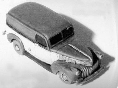 GHQ 1941 Chevrolet Panel Van (Unpainted Metal Kit) N Scale Model Railroad Vehicle #57016