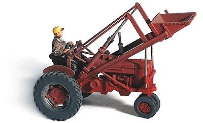GHQ 1950s Red Super M-TA Farm Tractor (Unpainted Metal Kit) HO Scale Model Vehicle #60005