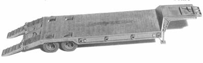 GHQ 1950s 2-Axle Lowboy Trailer (Unpainted Kit) HO Scale Model Railroad Vehicle #62002