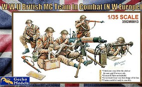Gecko-Models British MG Team Combat NW Europe (5) Plastic Model Military Figure Kit 1/35 Scale #350013