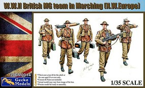 Gecko-Models British MG Team in March NW Europe (5) Plastic Model Military Figure Kit 1/35 Scale #350014