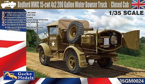 Gecko-Models Bedford MWC 15cwt 4x2 200 Gallon Water Bowser Plastic Model Military Truck Kit 1/35 #350024
