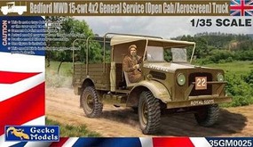 Gecko-Models Bedford MWD 15ct 4x2 General Service Open Cab Plastic Model Military Truck Kit 1/35 #350025