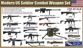 Gecko-Models Modern US Soldier Combat Weapon Set Plastic Model Military Weapon Kit 1/35 Scale #350082