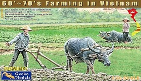 Gecko-Models 1/35 1960-70s Farming in Vietnam Civilians (2) & Water Buffalos (2)