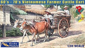 Gecko-Models 1/35 Vietnamese Farmer Cattle Cart w/Villagers (2) & Bulls (2)