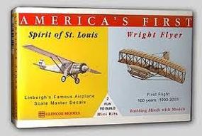 Glencoe Spirit of St. Louis and Wright Brother's Flyer Plastic Model Airplane Kit 1/100 #03102