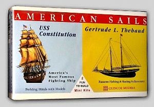 Glencoe USS Constitution and Gertrude L. Thebaud Plastic Model Sailing Ship Kit #03303
