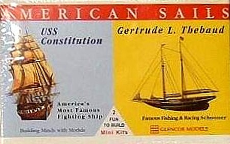 Glencoe USS Constitution and Gertrude L. Thebaud Plastic Model Sailing Ship Kit #03303