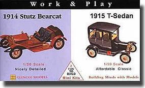 Glencoe WORK & PLAY CARS Plastic Model Car Vehicle Kit 1/56 & 1/59 Scale #03607