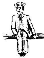 Grandt Cast Metal Figure Seated Man w/Felt Hat O Scale Model Railroad Figure #3031
