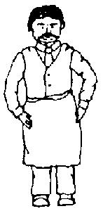 Grandt Bartender/Storekeeper O Scale Model Railroad Figure #3042