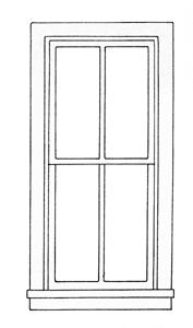 Grandt Window - 4-Pane 36 x 78 w/Glass G Scale Model Railroad Building Accessory #3913