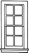 Grandt Window - 28 x 64 Double Hung, 8-Pane G Scale Model Railroad Building Accessory #3930