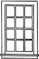 Grandt Window 37 x 64'' Double Hung, 12-Pane G Scale Model Railroad Building Accessory #3931 Grandt Window 37 x 64'' Double Hung, 12-Pane G Scale Model Railroad Building Accessory #3931