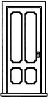 Grandt Victorian Four-Panel Door - Without Transom G Scale Model Railroad Building Accessory #3947