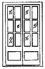 Grandt 69 12 Pane Assay Office Double Door (2) HO Scale Model Railroad Building Accessory #5022