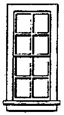 Grandt 8 Pane Double Hung Window (8) HO Scale Model Railroad Building Accessory #5029