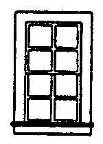 Grandt 8 Pane Double Hung Window (8) HO Scale Model Railroad Building Accessory #5030