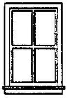 Grandt 4 Pane Double Hung Window (8) HO Scale Model Railroad Building Accessory #5117