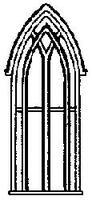 Grandt Gothic Church Window (4) HO Scale Model Railroad Building Accessory #5126 Grandt Gothic Church Window (4) HO Scale Model Railroad Building Accessory #5126