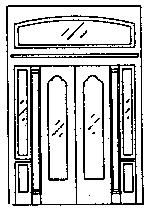 Grandt Double Door w/Sidelight & Transom HO Scale Model Railroad Building Accessory #5149