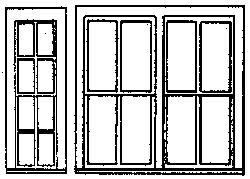 Grandt Single & Double RGS Style Depot Window (2 Sets) HO Scale Model Railroad Building Supply #5196