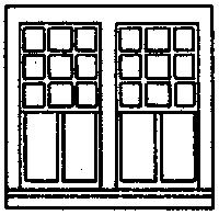 Grandt 22 Pane RGS Style Double Window (4) HO Scale Model Railroad Building Accessory #5203