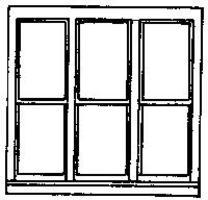 Grandt 6 Pane Double Hung Triple Window (3) HO Scale Model Railroad Building Accessory #5204 Grandt 6 Pane Double Hung Triple Window (3) HO Scale Model Railroad Building Accessory #5204