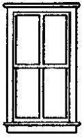 Grandt 4 Pane Double Hung Window (8) HO Scale Model Railroad Building Accessory #5215