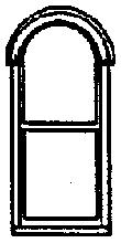 Grandt 2x6 Double Hung Single Roundtop Window (8) HO Scale Model Railroad Building Accessory #5230
