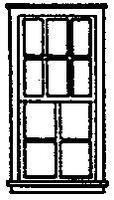 Grandt 6/4 Pane Double Hung Window (8) HO Scale Model Railroad Building Accessory #5233