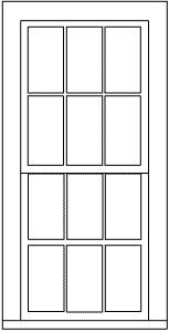 Grandt 6/6-Light Double Hung Window (6) (38x86) HO Scale Model Railroad Building Accessory #5283
