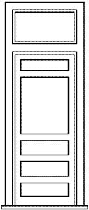 Grandt Door w/Window & Transom (2) 34x6-10 Frame HO Scale Model Railroad Building Accessory #5291