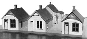 Grandt Reese Street Row House Kit (3) HO Scale Model Railroad Building #5903