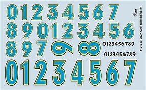 Stock Car Numbers Plastic Model Vehicle Decal 1/24 Scale #11013