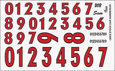 Gofer-Racing Stock Car Numbers #2 (Red) Plastic Model Vehicle Decal 1/24 Scale #11018