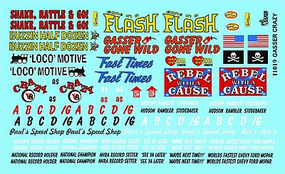 Gofer 11049 1/24-1/25 Scale Drag Racing Goodies Decal Sheet – Model Car Accessory