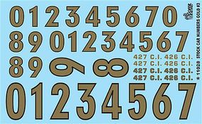 Gofer-Racing Gold Numbers Plastic Model Vehicle Decal Kit 1/24-1/25 scale #11028