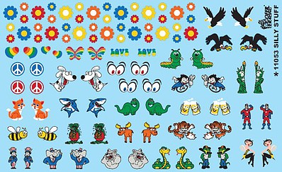 Gofer-Racing Silly Stuff - Daisies, Animals, Eyes, etc. Plastic Model Decals 1/24-1/25 Scale #11053