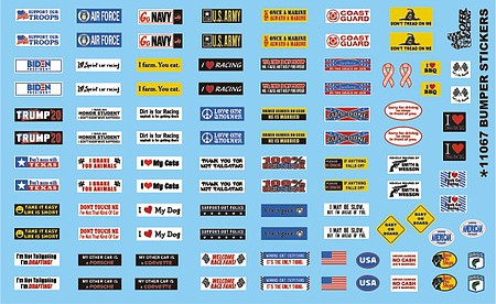 GOFER RACING SILLY STUFF DECALS FOR 1:24 AND 1:25 SCALE MODEL CARS 
