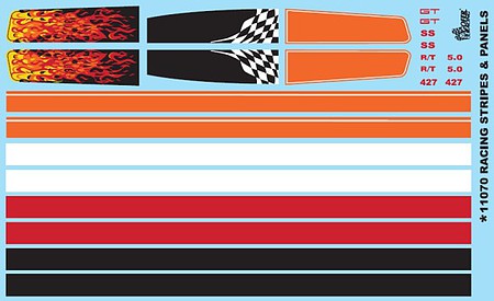 Gofer-Racing Racing Stripes & Panels Plastic Model Vehicle Decal 1/24-1/25 Scale #11070