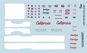 Butch Leal Dart Graphics Plastic Model Vehicle Decal 1/24 Scale #12001