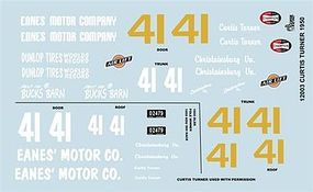 1950 Olds Curtis Turner Graphics Plastic Model Vehicle Decal 1/24 Scale #12003
