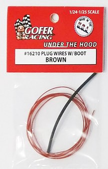 Gofer-Racing Brown Plug Wire 2ft. w/Plug Boot Plastic Model Vehicle Accessory 1/24-1/25 Scale #16210