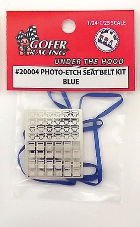 Gofer-Racing Photo-Etch Blue Seatbelt Plastic Model Vehicle Accessory 1/24-1/25 Scale #20004